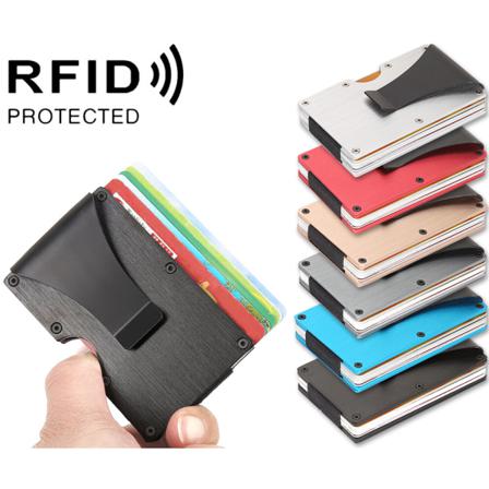 Korthållare 15 Kort - Plånbok Pop-up I Aluminium - Rfid Röd