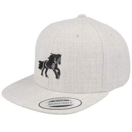 Kiddo Cap - Kids Black Horse Heather Grey Snapback Snapback Grey Cap - @ Hatstore