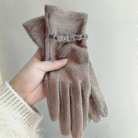 Varme vinterhandsker til kvinder, vindtætte varme fingerløse handsker [BR]