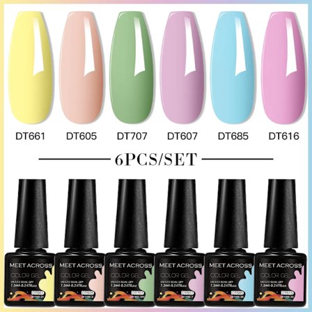 6st Nagellack Gel Set DIY Nagelkonst Semi Permanent UV LED Gel Kit För Naglar Dekoration Manikyr Blötläggning Målning Vernis Design