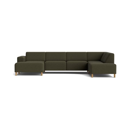 Seam U-sofa, venstrevendt - Loop Grøn - 344x206x78 - Sofa, u-sofa