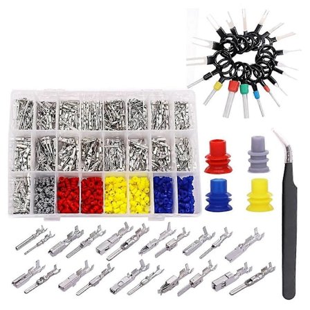 755 st Bil Elektrisk Kabel Tråd Terminalstift Kontakt Kit 1/1.5/1.8/2.2/2.8/3.5mm 21 Typer Kontaktstift Terminal Auto
