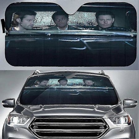 Supernatural Film Sam Dean Winchester Castiel Bilsolskydd Biltillbehör, Bilsolskydd, Bilvindruta Militärgrön