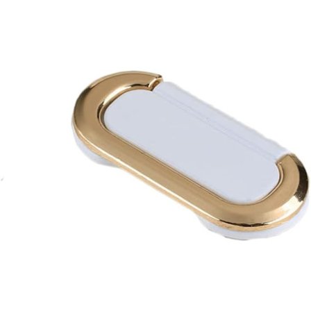 4 stk. Træk i planforsænket skabshåndtag, ovale håndtag, flade skuffegreb i zinklegering