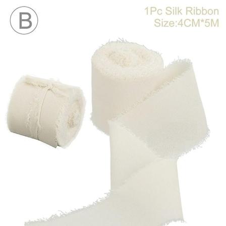 Franskkantet Ruffle Chiffon Silkebånd Håndlaget Ripped Bryllupsbukett - Perfet 2