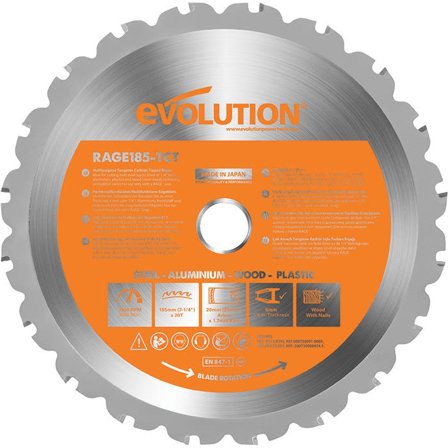 Evolution EV185S Sagklinge 185 x 20 mm, 20 T, Maskintilbehør & forbruk