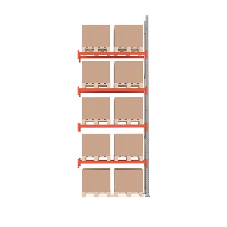 Palettenregal ULTIMATE, Anbaumodul, 5000 x 1850 x 1100 mm, 10 Paletten à 1000 kg
