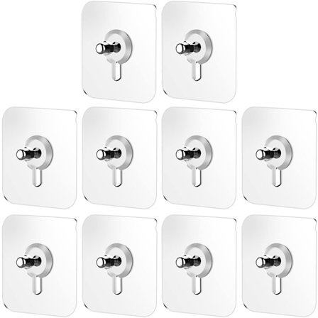 Guirlandekroge Udendørs Selvklæbende Vægkroge 10 stk. Kraftige Vægbøjler Uden Søm Vægkroge til Ophængning Vægbøjler Limkroge