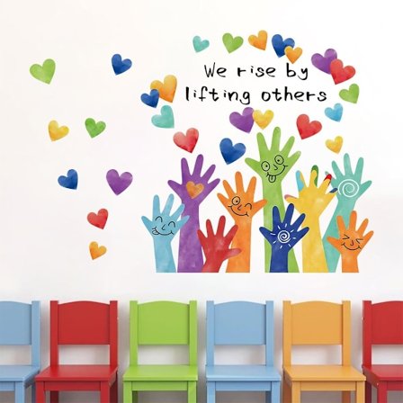 Vi stiger ved å løfte andre veggklistremerker, inspirerende sitater veggdekorasjoner barnerom klasserom barnehage lekerom bibliotek veggdekor