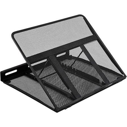 Ergonomisk og ventileret justerbar laptopstander, 33 x 28 x 4 cm, Sort