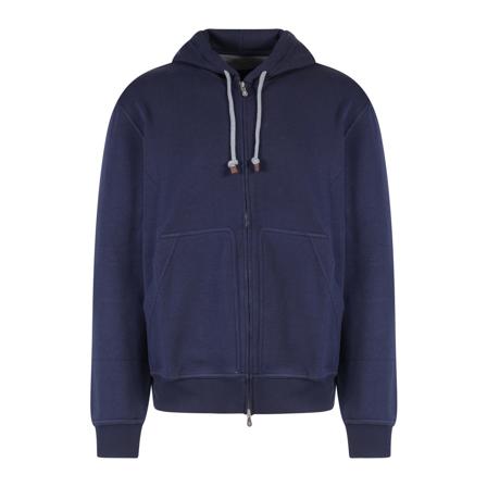 Brunello Cucinelli, Men& Clothing Sweatshirts Blue Ss 23 Niebieski, Mężczyzna, Rozmiar: M