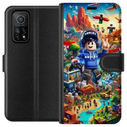 Yhteensopiva Lompakkokotelo Xiaomi Xiaomi Mi 10T Pro 5G Suuri yksityiskohtainen Roblox-maailma täynnä hahmoja, seikkailuja ja värikkäitä ympäris