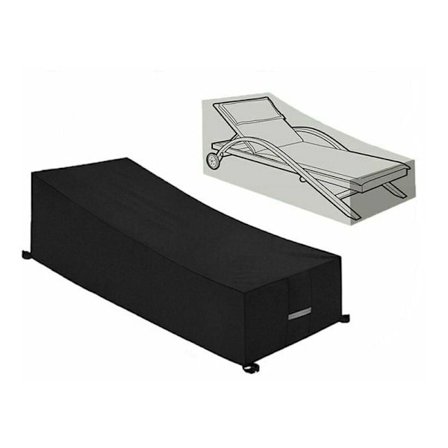 Beskyttende trekk for solseng, i 210D Oxford stoff vanntett, vindtett, anti-UV, mål 210x75x40/80 cm, svart farge.