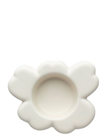 Unikko Tealight Holder 10X3Cm White Marimekko Home