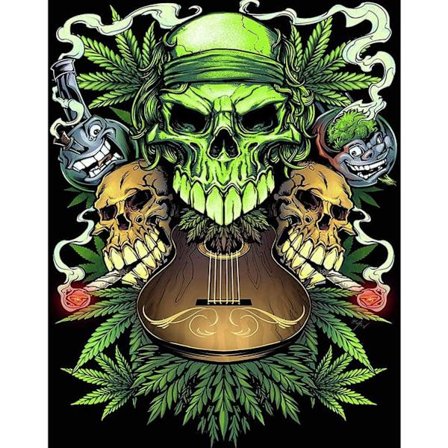 Diamantmalerisett for voksne nybegynnere - 5D DIY Skull Full Dr