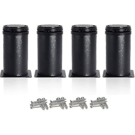 Møbelben 4 Sorte Justerbare Ben 80 Mm Højde Fortykkede Skabsben Bordben