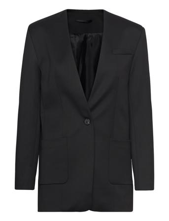 2Nd Mira - Daily Satin Touch Blazers Single Breasted Blazers Sort 2NDDAY