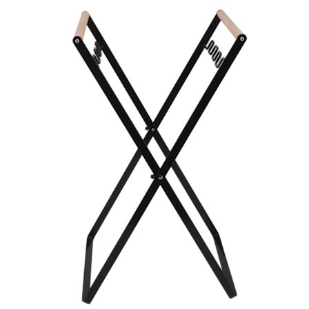 Foldbar jern skraldeposeholder til udendørs camping, sort