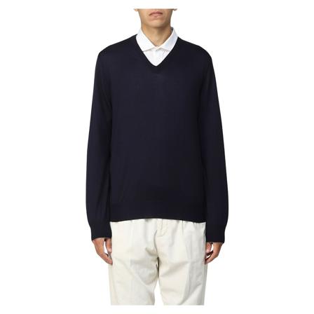 Brunello Cucinelli, V-neck Knitwear Blauw, Heren, Maat:M