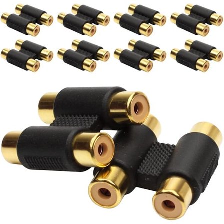 10 stycken RCA-kopplingskontakter, 2 RCA-hon till 2 RCA-hon, ZQKLA