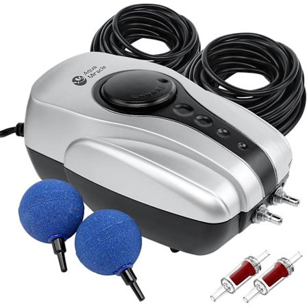 Lammikon ilmapumppu Koi-lammen ilmastaja jopa 1000 gallonan lammille Lammikon sulatuslaite All-in-One -lammen ilmastussarja, jossa on kaksinkertainen 