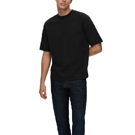 Selected Homme T-shirt loose fit OSCAR T-shirts Herr Svart S