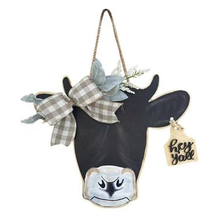 XJ-Ko Huvud Dörrkrans Välkommen Ytterdörr Hängande Skylt Ko Tryck Dörrskylt För Bondgårdsvägg Hem Ho