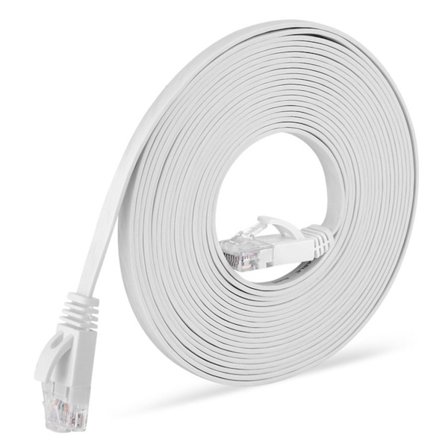 1000 Mbps Gigabit CAT6 Ethernet-kabel 30 m RJ45 til routere og computere, hvid