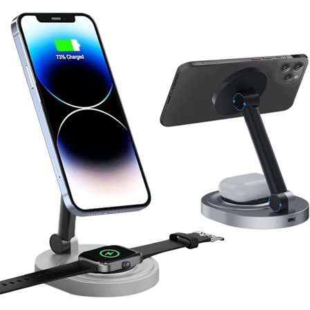 Magnetisk Trådløs Opladningsstander til Magsafe Oplader, Foldbar 15w Hurtig Trådløs Opladningsstation til Iphone 14/13/12