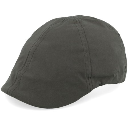Upfront - Grå flatcap Caps - Astan Stretch Sixpence Dark Grey Flat Cap @ Hatstore