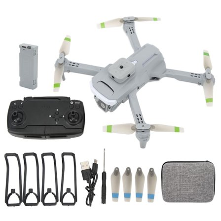 XT5 Drone 4K HD Dobbelt Kamera Luftfotografering Drone 4 Sider Hindring Undgåelse RC Quadcopter med Optisk Flow Position Grå Dobbelt Batteri