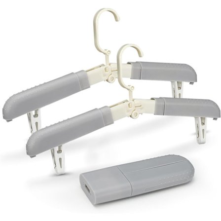 3 stk. Foldbare Bøjler med Klips, Rejsebøjler Anti-Glid Tøj Bøjler Skørte Bøjler Foldbare Bøjler til Rejser