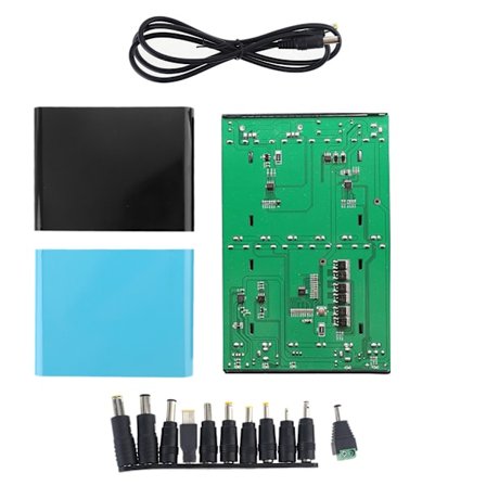 USB 5.5x2.1mm 12V-24V 16V-24V säädettävä lähtö 12x 18650 paristot DIY Power Bank Box kannettavan tietokoneen matkapuhelinreitittimelle