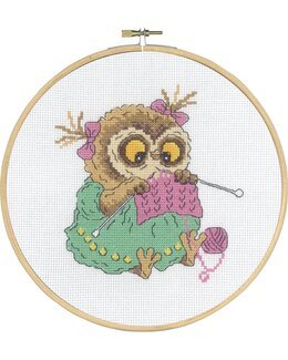 Broderikit Billede Ugle Strikker - Permin