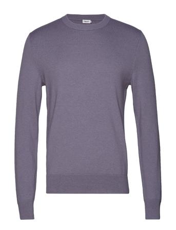 M. Cotton Merino Basic Sweater Stickad Tröja M. Rund Krage Lila Filippa K