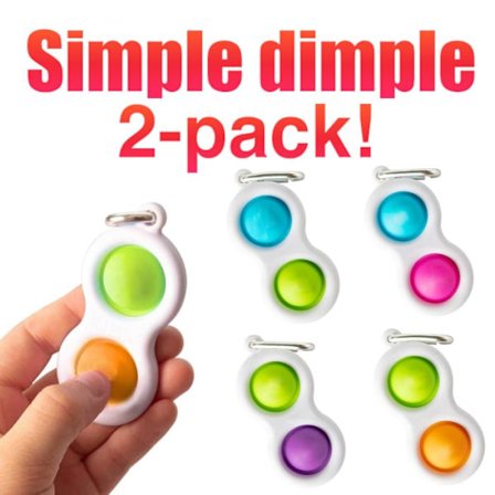 2stk Enkel fordypning, MINI Pop it Fidget Finger Toy / Toy - CE