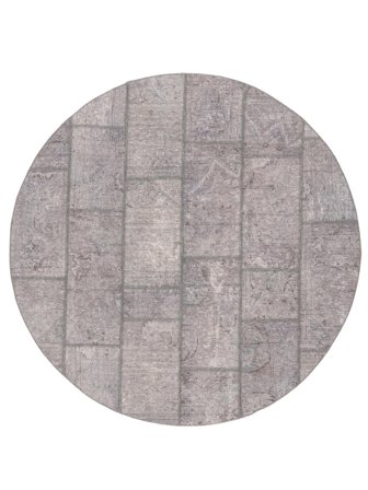 Patchwork Tæppe Moderne Rundt Mørkegrå/Grå (Uld, Persien)