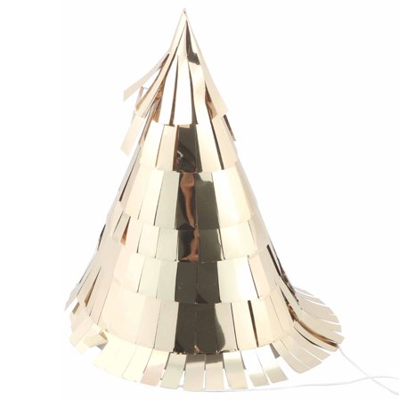 Partyhattar med Fransar Guld 5-pack