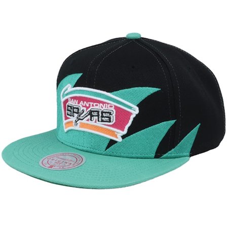 Mitchell & Ness - NBA Černá snapback Kšiltovka - San Antonio Spurs Sharktooth Black/Teal Snapback @ Hatstore