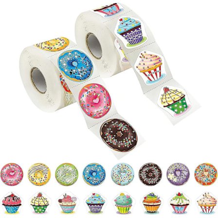 1000 st (Varje mätning 3,8 cm i diameter) Cupcake Donut Party Dekoration Belöning Lärare Uppmuntran