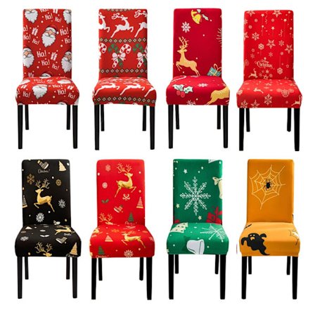 Christmas Chair Cover 33 Colors for Choice Seat Protector Chair Covers for Dining Room Kitchen Hotel Living Room Wedding Banquet