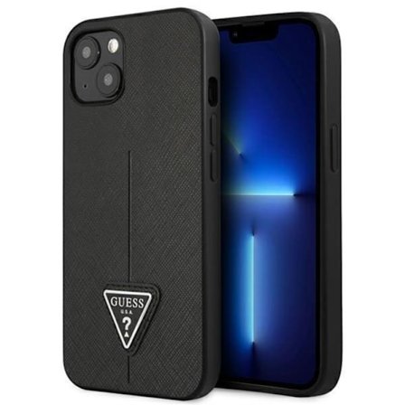 Guess iPhone 13 Mini Skal Saffiano Triangle Logo - Svart