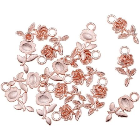 100kpl Alloy Ruusu Kukka Korut, Metallinen Ruusu Kukka Riipus Korvakoruihin Kaulakoru Rannekoru Korujen Valmistukseen, 20x10mm