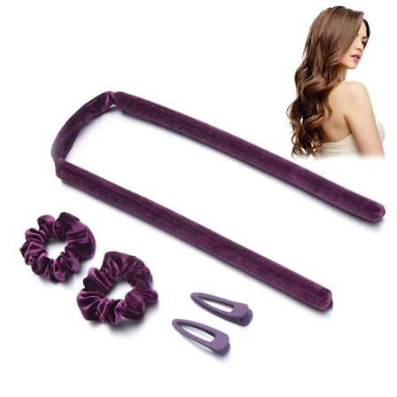 Heatless Curling Rod Headband Hair Rollers PURPLE