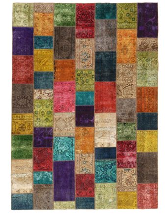 Vintage Grande Patchwork Tapete 255X357 Lã