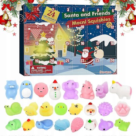 Julekalender Børn Squishy Legetøj Mochi Squishy Anti-stress Legetøj 24 stk.