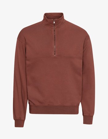 Organic Quarter Zip - Cinnamon Brown - XL