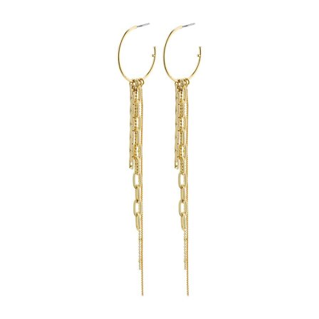 Pilgrim HOPEFUL Kæde Hoop Øreringe Guldbelagt, Tøj & Bolig, Smykker, Øreringe