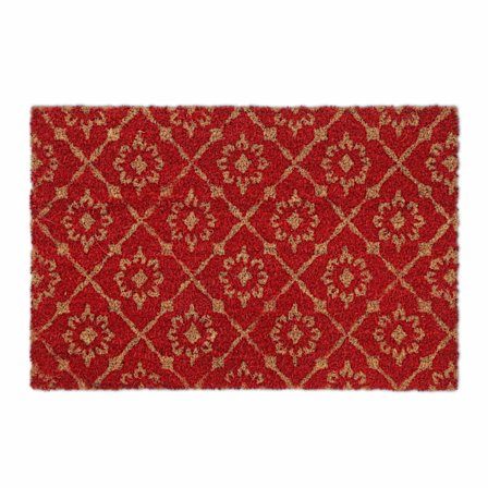 Dørmåtte kokosfiber med blomstermønster