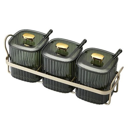 Kryddburksset Flaskor och burkar Bulk Spannmålsburkar Hushålls-skedar och brickor Förvaring Bulk